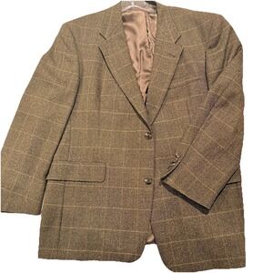Vintage HART SHAFFNER MARX Made USA Mens Blazer 42S WOOL Plaid Sport Coat Jacket